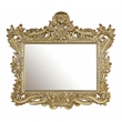 Bowery Hill MDF Ornate Mirror with Intricate Carvings in Gold Finish