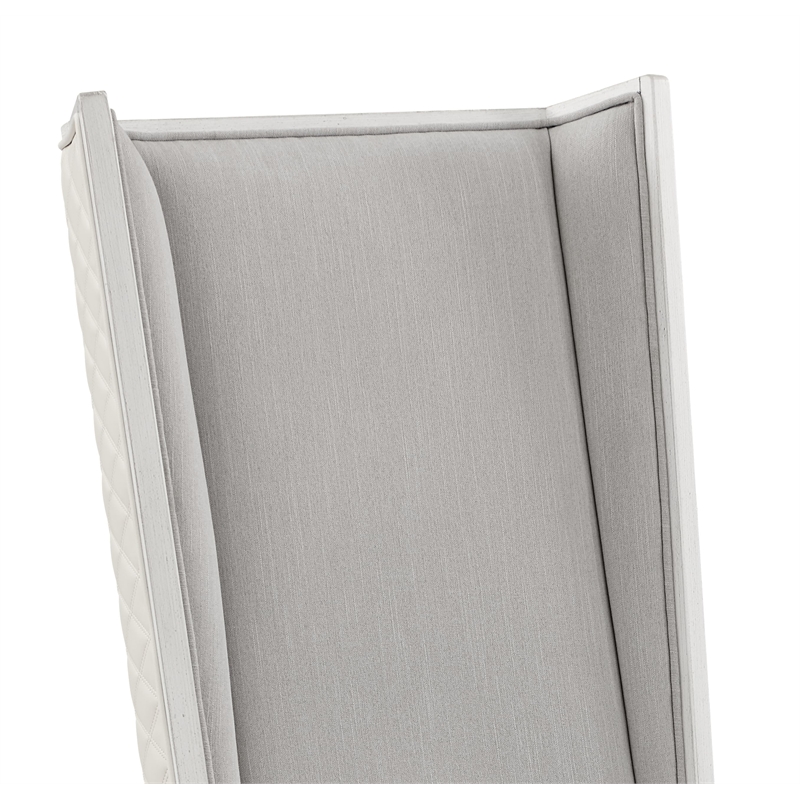 Bowery Hill Set of 2 Linen Upholstered Wingback Side Chairs in Gray