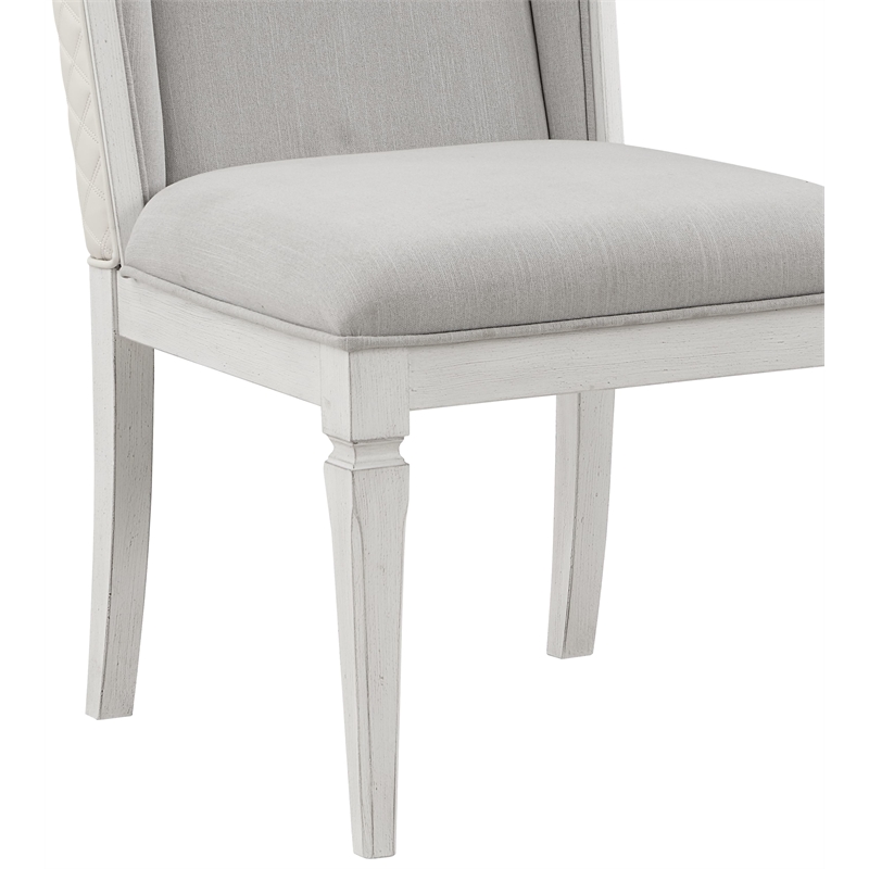 Bowery Hill Set of 2 Linen Upholstered Wingback Side Chairs in Gray