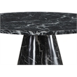 Bowery Hill Round Pedestal Dining Table in Engineered Stone Black Finish