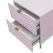 Bowery Hill 2-Drawer MDF Nightstand Pink High Gloss Finish Gold Accents