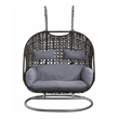 Bowery Hill Hanging Patio Chair with Stand Synthetic Wicker Gray Finish