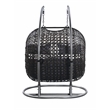 Bowery Hill Hanging Patio Chair with Stand Synthetic Wicker Gray Finish
