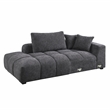 Bowery Hill Linen Upholstered Gray Sectional Sofa with Pillows