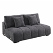 Bowery Hill Linen Upholstered Gray Sectional Sofa with Pillows