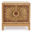 Bowery Hill Solid Wood Cabinet in Natural Oak with Sunburst Pattern