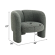 Bowery Hill Accent Chair in Green Tweed with Sculptural Design