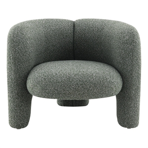 Bowery Hill Accent Chair in Green Tweed with Sculptural Design