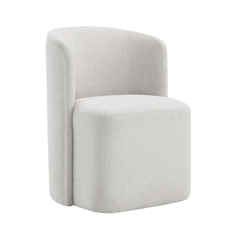 Bowery Hill Side Chair in Beige Chenille with Foam Padding and Wood Frame