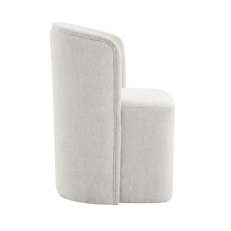 Bowery Hill Side Chair in Beige Chenille with Foam Padding and Wood Frame