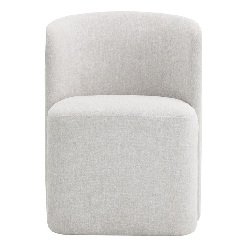 Bowery Hill Side Chair in Beige Chenille with Foam Padding and Wood Frame