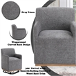 Bowery Hill Arm Chair with Casters in Gray Linen and Wood Trim