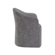 Bowery Hill Barrel Back Dining Arm Chair in Gray Linen with Swivel Base
