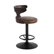 Bowery Hill Adjustable Swivel Chair in Brown Top Grain Leather
