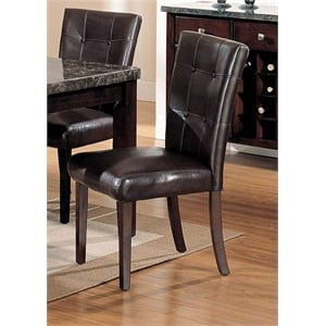 Bowery Hill Side Chair Set of 2 in Espresso and Walnut Upholstery