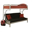 Bowery Hill Twin Over Full/Futon Metal Bunk Bed in Silver Finish