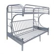 Bowery Hill Twin Over Full/Futon Metal Bunk Bed in Silver Finish
