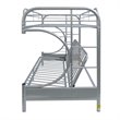 Bowery Hill Twin Over Full/Futon Metal Bunk Bed in Silver Finish