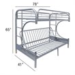 Bowery Hill Twin Over Full/Futon Metal Bunk Bed in Silver Finish