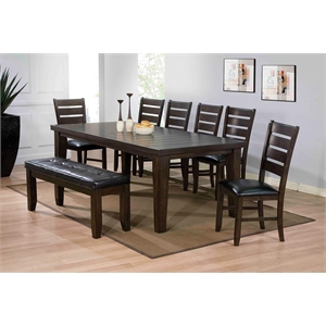 Bowery Hill Faux Leather Dining Side Chair Set of 2 in Espresso