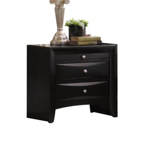 Bowery Hill Nightstand with Metal Construction in Black Finish