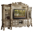 Bowery Hill Entertainment Center with Storage in Gold Patina & Bone
