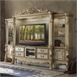 Bowery Hill Entertainment Center with Storage in Gold Patina & Bone