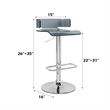 Bowery Hill Swivel Adjustable Bar Stool in Gray and Chrome Metal
