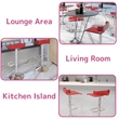 Bowery Hill Swivel Adjustable Bar Stool in Red and Chrome Metal