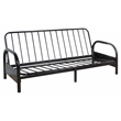 Bowery Hill Adjustable Futon Frame in Black Metal for Full-Size Mattress