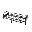 Bowery Hill Adjustable Futon Frame in Black Metal for Full-Size Mattress