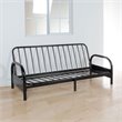 Bowery Hill Adjustable Futon Frame in Black Metal for Full-Size Mattress