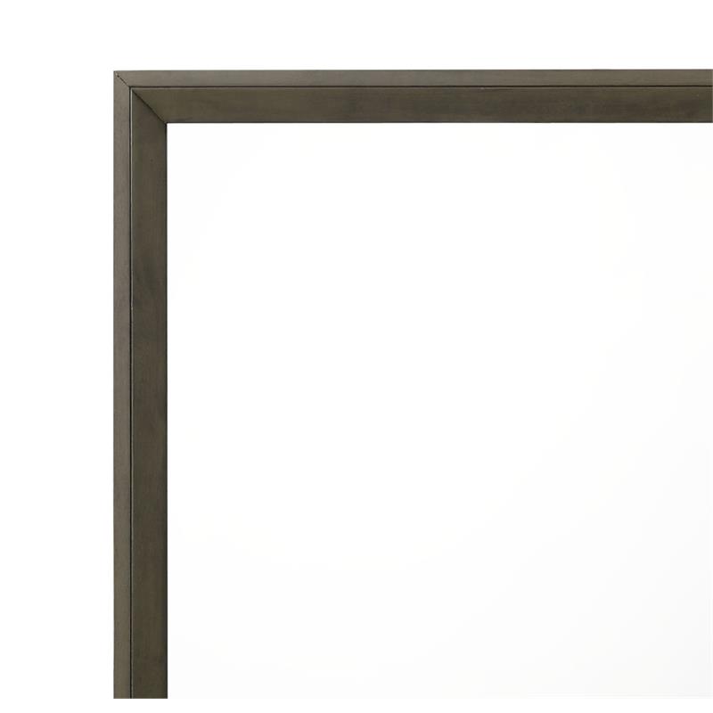 Bowery Hill Horizontal Dresser Mirror with Wooden Frame in Gray