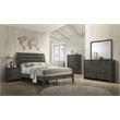 Bowery Hill Horizontal Dresser Mirror with Wooden Frame in Gray