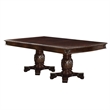Bowery Hill Double Pedestal Dining Table with Decorative Base in Espresso