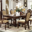 Bowery Hill Double Pedestal Dining Table with Decorative Base in Espresso