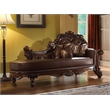 Bowery Hill Chaise with Tufted Back and 2 Pillows in Cherry Finish