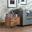Bowery Hill 2-Drawer Nightstand with 'V' Shaped Metal Legs in Walnut