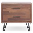 Bowery Hill 2-Drawer Nightstand with 'V' Shaped Metal Legs in Walnut