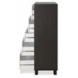 Bowery Hill Wooden Rectangular Chest with 5 Drawers in White and Espresso