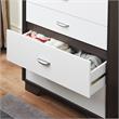 Bowery Hill Wooden Rectangular Chest with 5 Drawers in White and Espresso