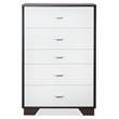 Bowery Hill Wooden Rectangular Chest with 5 Drawers in White and Espresso