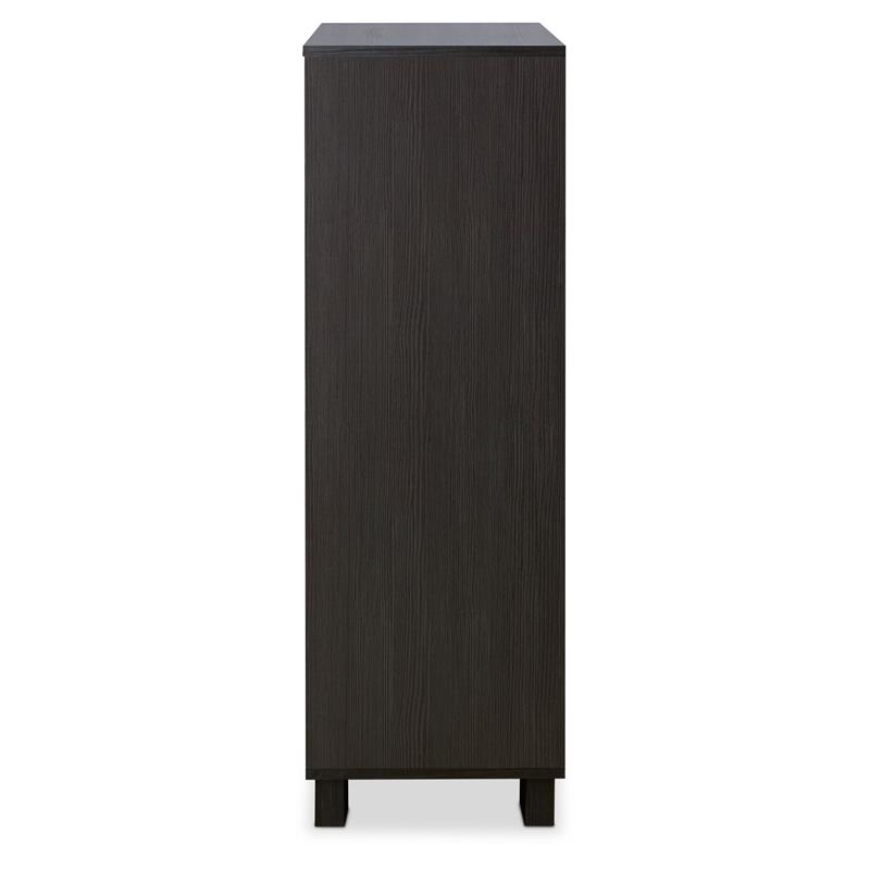 Bowery Hill Wooden Rectangular Chest with 5 Drawers in White and Espresso
