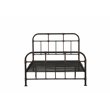 Bowery Hill Full Spindle Bed with Metal Frame in Sandy Gray and Copper