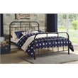Bowery Hill Full Spindle Bed with Metal Frame in Sandy Gray and Copper