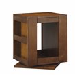 Bowery Hill Swivel Square Wooden End Table with Storage in Espresso