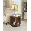 Bowery Hill Swivel Square Wooden End Table with Storage in Espresso