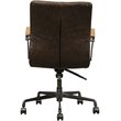 Bowery Hill Leather Adjustable Swivel Office Chair in Chocolate