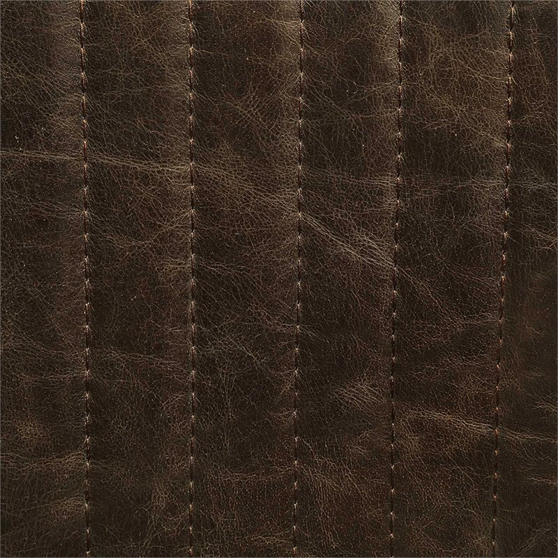 Bowery Hill Leather Adjustable Swivel Office Chair in Chocolate