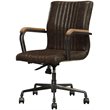 Bowery Hill Leather Adjustable Swivel Office Chair in Chocolate